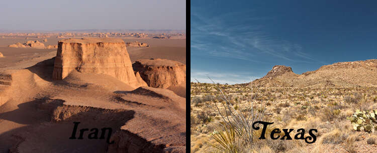 iran desert and west texas desert